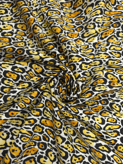 Leopard Print Natural Linen Fabric 60" Width