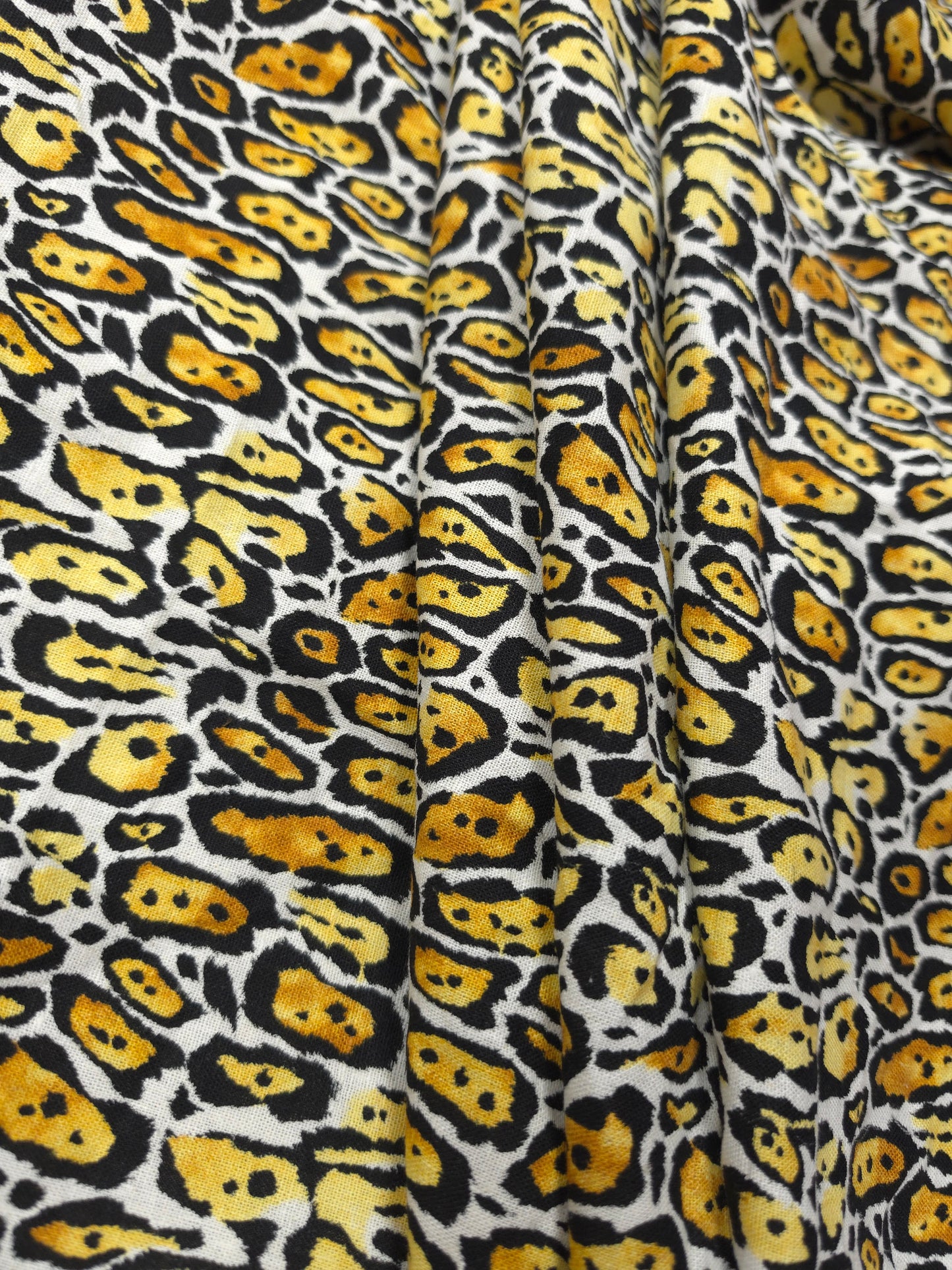 Leopard Print Natural Linen Fabric 60" Width