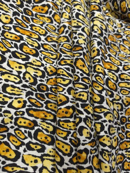 Leopard Print Natural Linen Fabric 60" Width