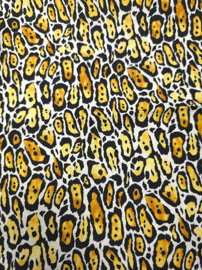 Leopard Print Natural Linen Fabric 60" Width