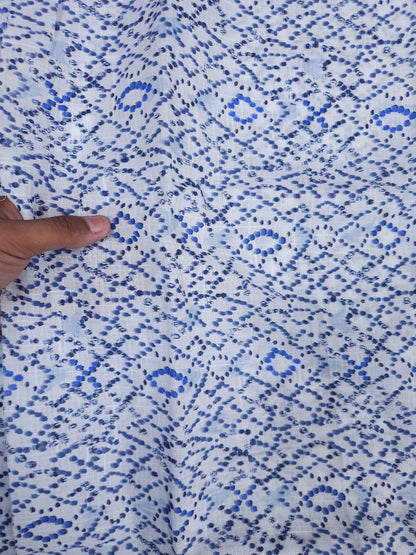 Azure Blue Artistic Dot Print Cotton Suit Set