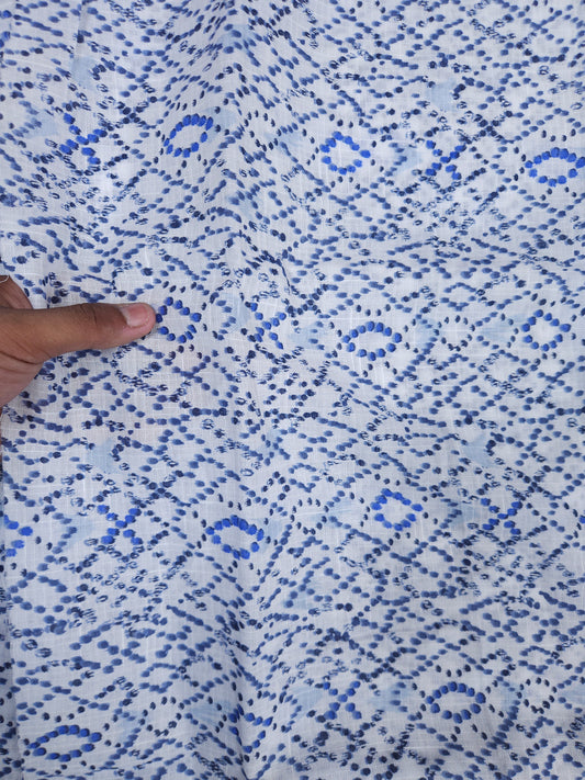 Azure Blue Artistic Dot Print Cotton Suit Set