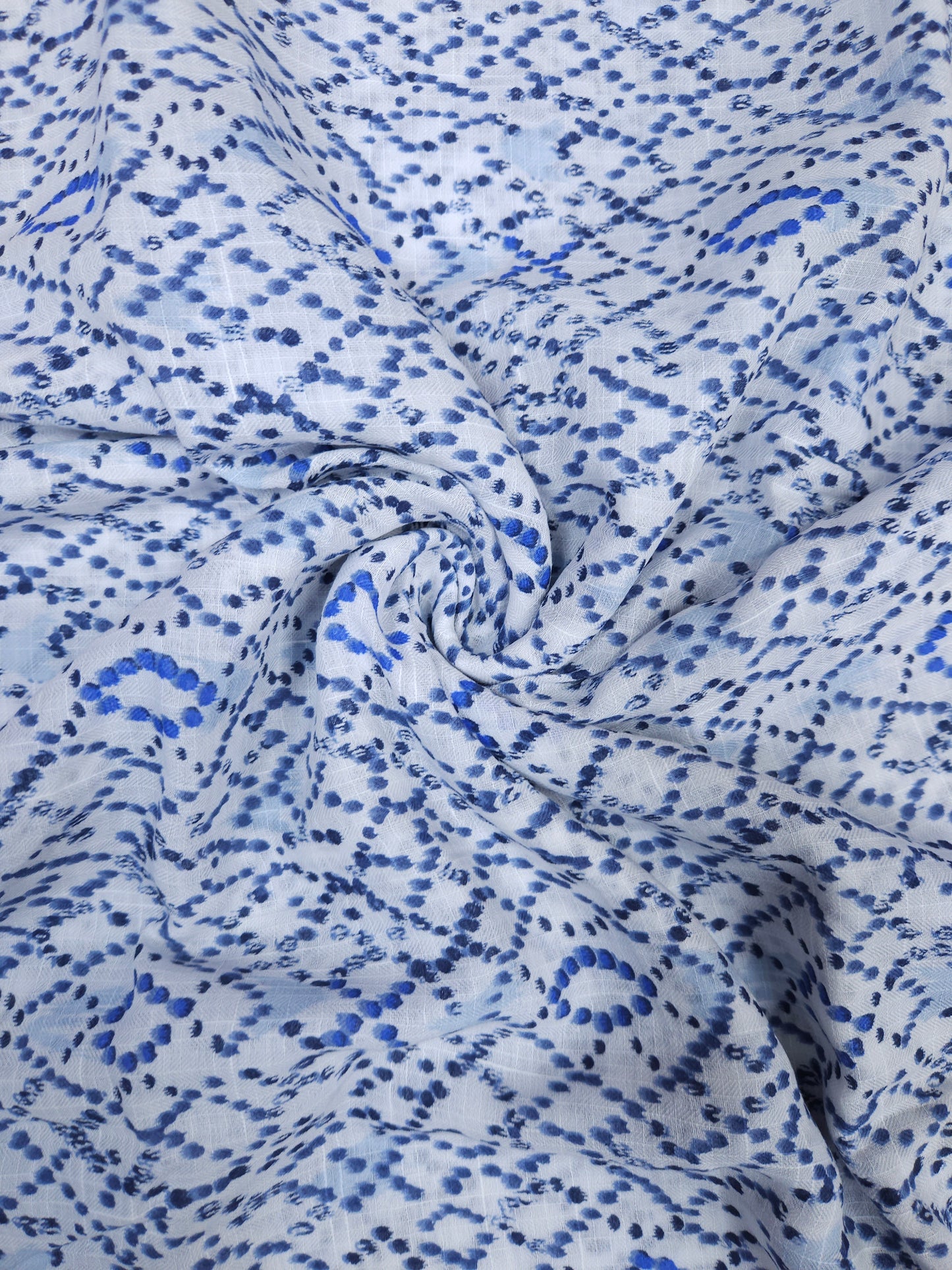 Azure Blue Artistic Dot Print Cotton Suit Set