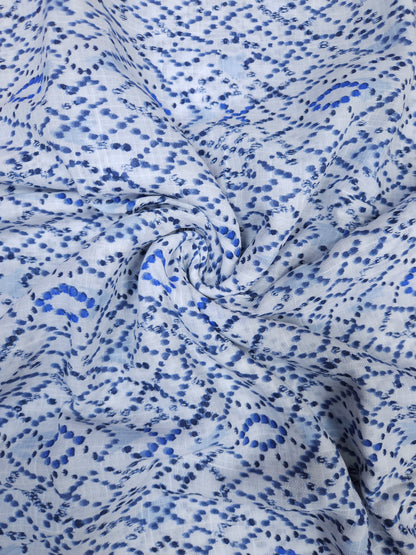 Azure Blue Artistic Dot Print Cotton Suit Set