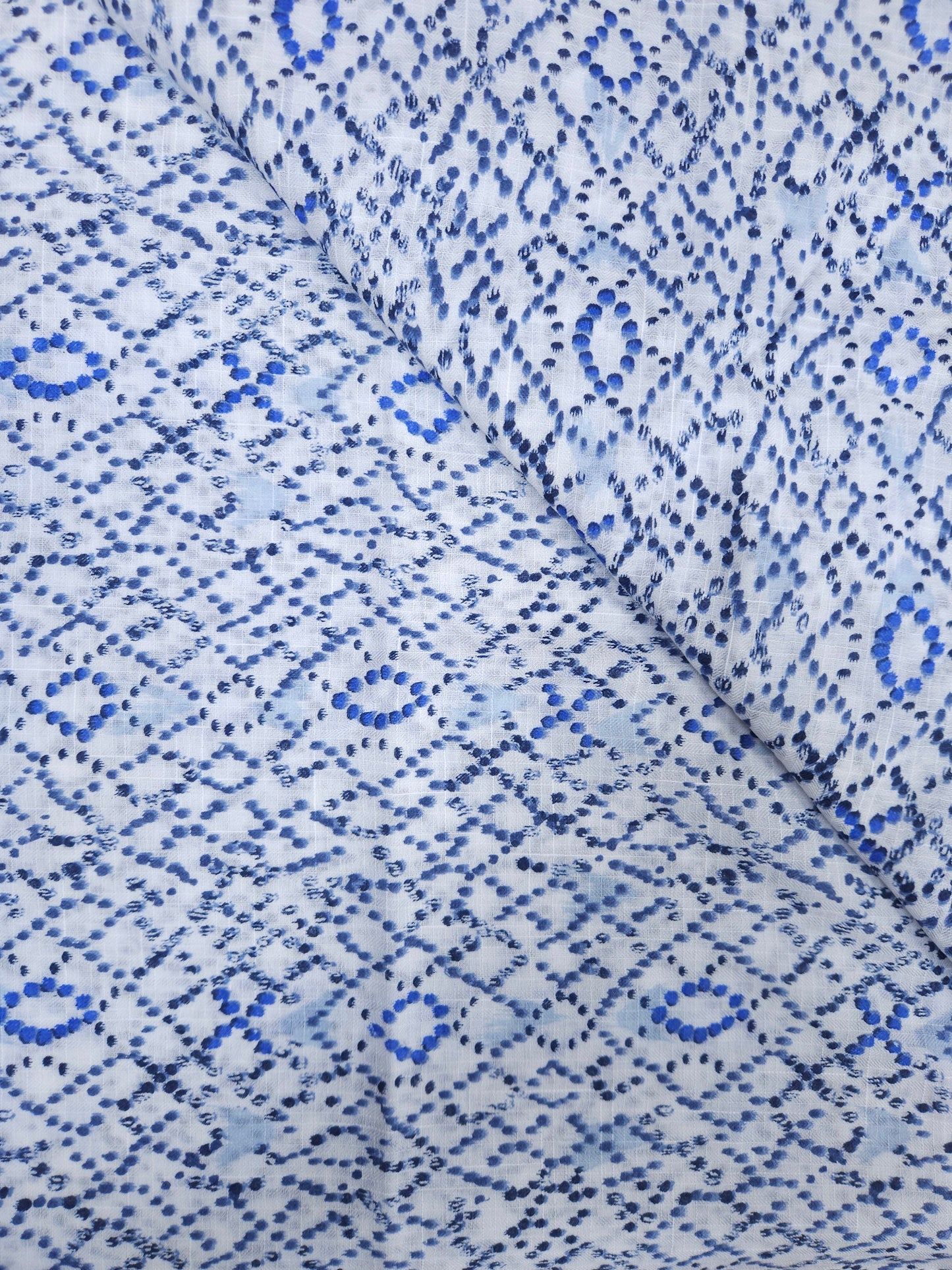 Azure Blue Artistic Dot Print Cotton Suit Set