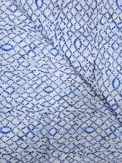Azure Blue Artistic Dot Print Cotton Suit Set