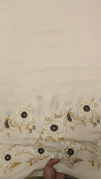 Designer Floral Embroidery Georgette Fabric