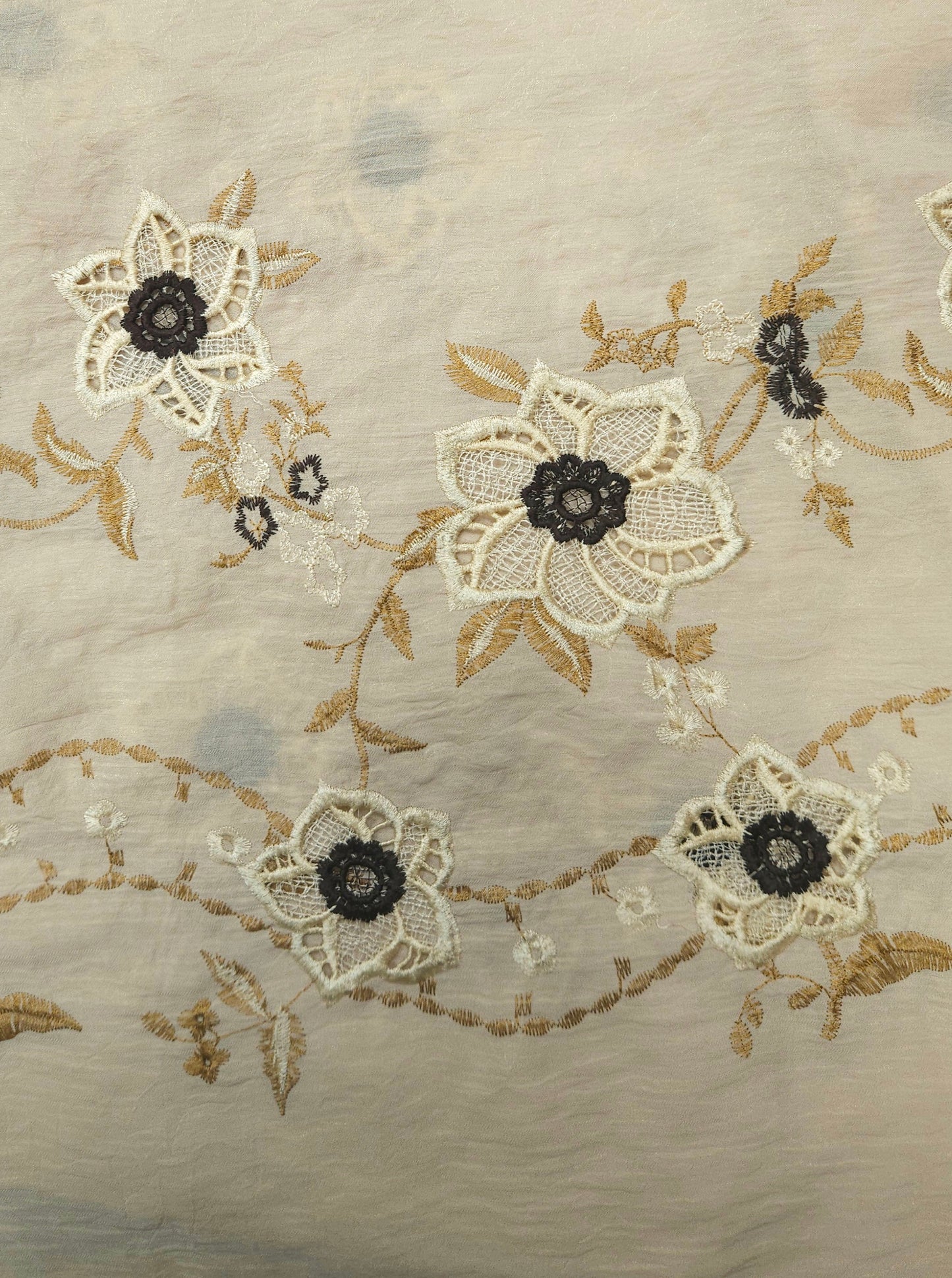 Designer Floral Embroidery Georgette Fabric