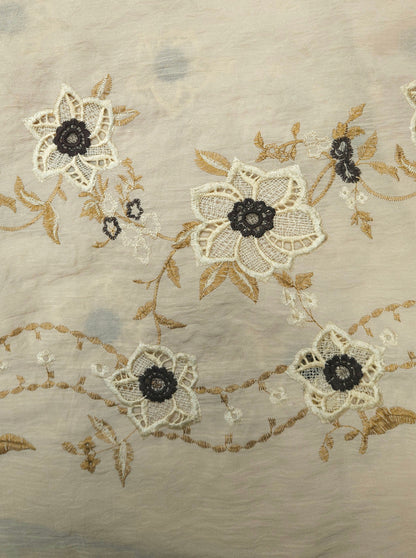 Designer Floral Embroidery Georgette Fabric