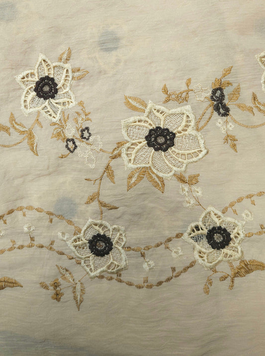 Designer Floral Embroidery Georgette Fabric