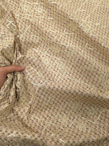 Premium Mul Cotton Fabric with Stitched Gota Patti Work – 60 Inch Width