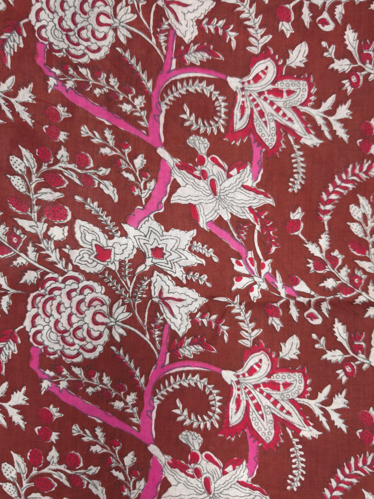 Maroon Floral Garden Cotton Suit Set