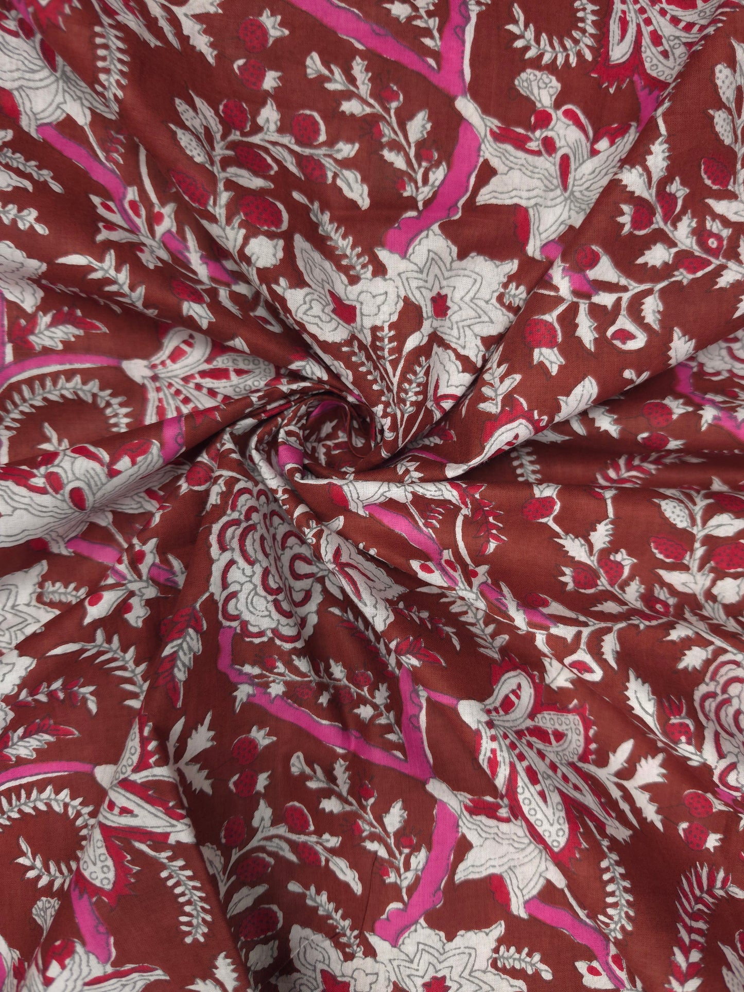 Maroon Floral Garden Cotton Suit Set