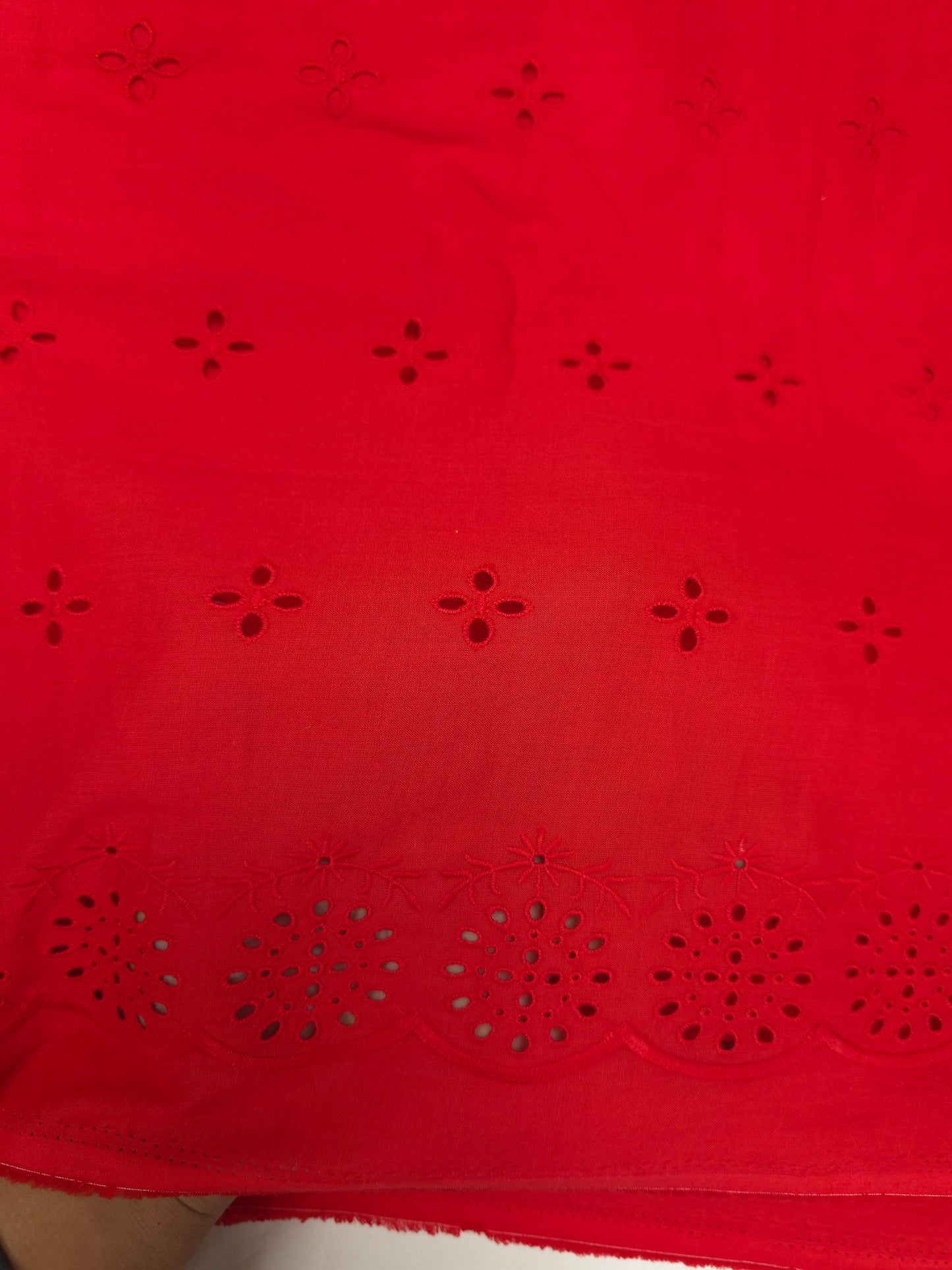 Rani Pink Ikat Cotton Suit Set with All Over Schiffli Bottom
