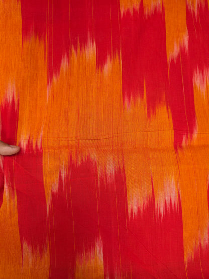 Rani Pink Ikat Cotton Suit Set with All Over Schiffli Bottom