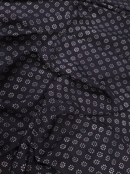 Black White Designer Border Print Crepe Fabric 60 Inch