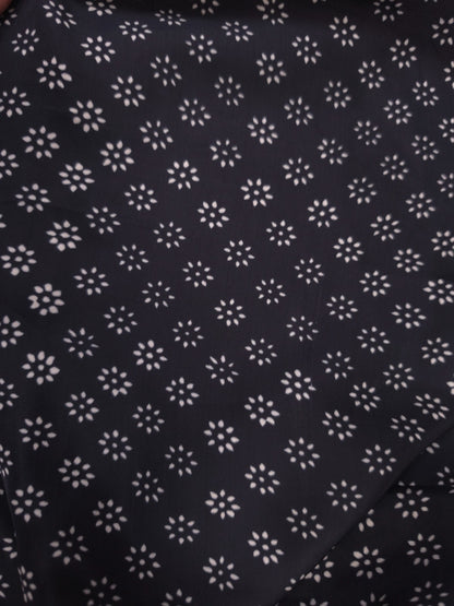 Black White Designer Border Print Crepe Fabric 60 Inch
