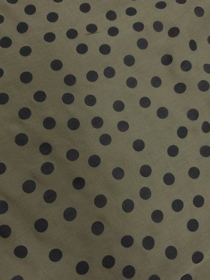 Olive Green Polka Dot Crepe Fabric 60 Inch Width