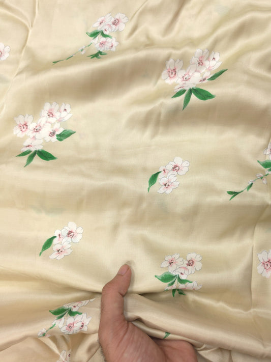 Premium Floral Printed Modal Rayon Satin Fabric 44 Inch Width