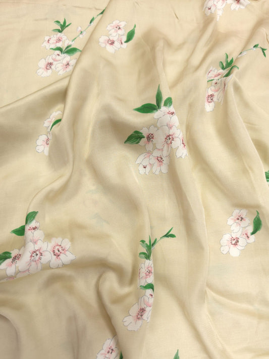 Premium Floral Printed Modal Rayon Satin Fabric 44 Inch Width