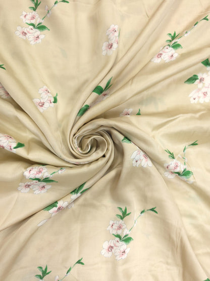 Premium Floral Printed Modal Rayon Satin Fabric 44 Inch Width
