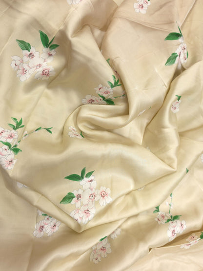 Premium Floral Printed Modal Rayon Satin Fabric 44 Inch Width