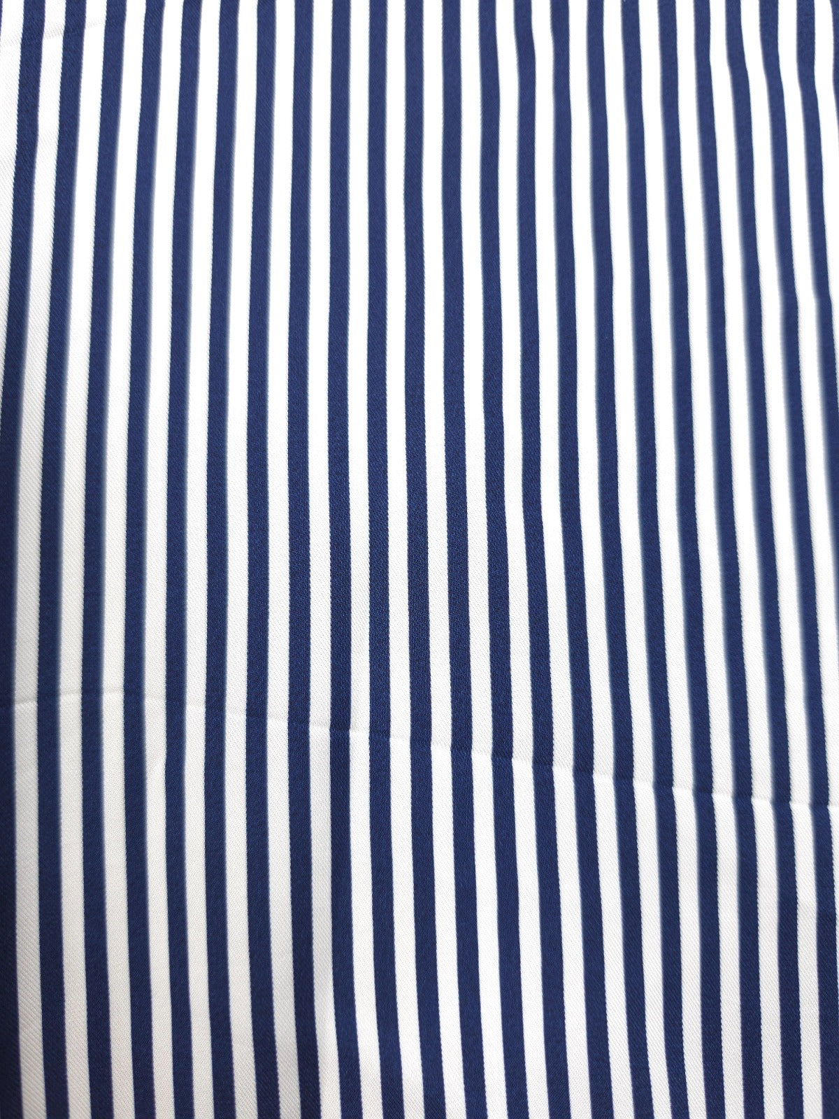 Premium Navy Blue Stripe Printed Modal Rayon Satin Fabric 60 Inch Width