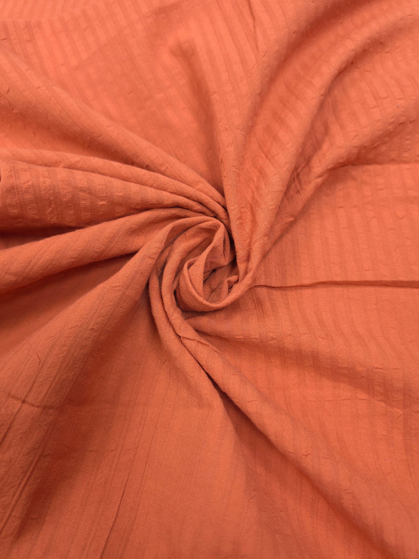 Designer Dusty Orange Cotton Suit Set with Woven City Name Cotton Dupatta