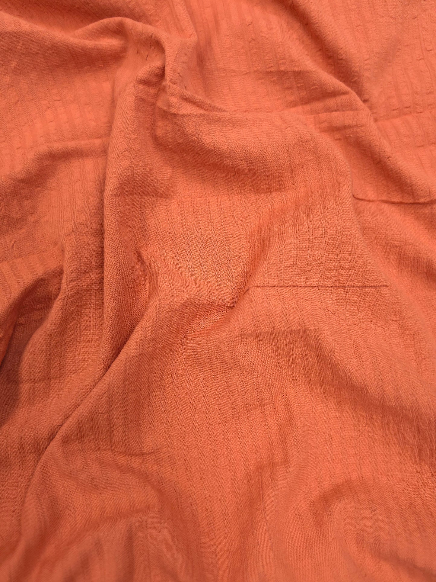 Designer Dusty Orange Cotton Suit Set with Woven City Name Cotton Dupatta