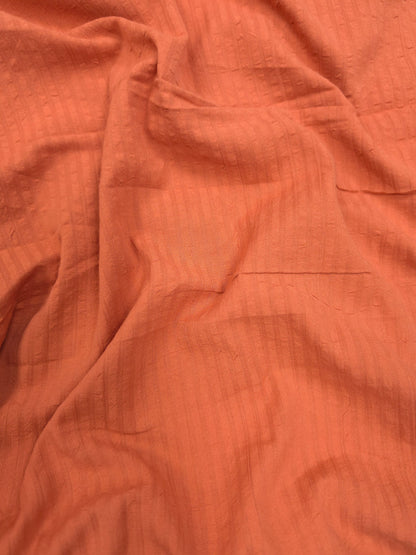Designer Dusty Orange Cotton Suit Set with Woven City Name Cotton Dupatta