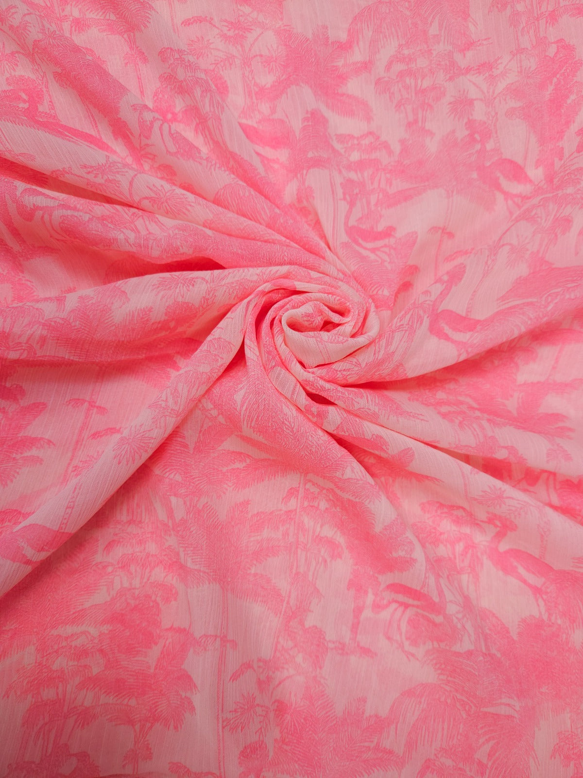 Premium Flamingo Tropical Printed Chiffon Dupatta 2.5 Meter | Soft Designer Dupatta