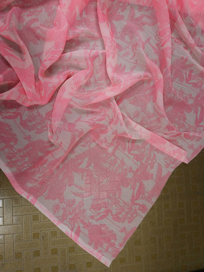 Premium Flamingo Tropical Printed Chiffon Dupatta 2.5 Meter | Soft Designer Dupatta