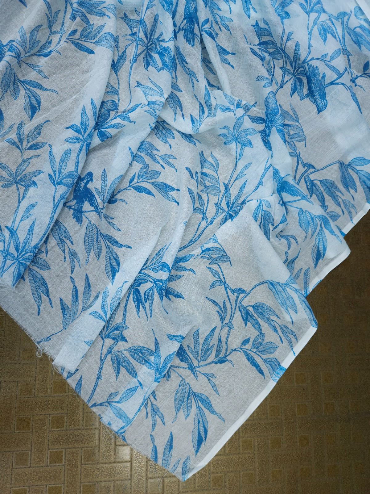 Premium Blue Bird Printed Cotton Mul Dupatta 2.5 Meter | Soft Designer Cotton Dupatta