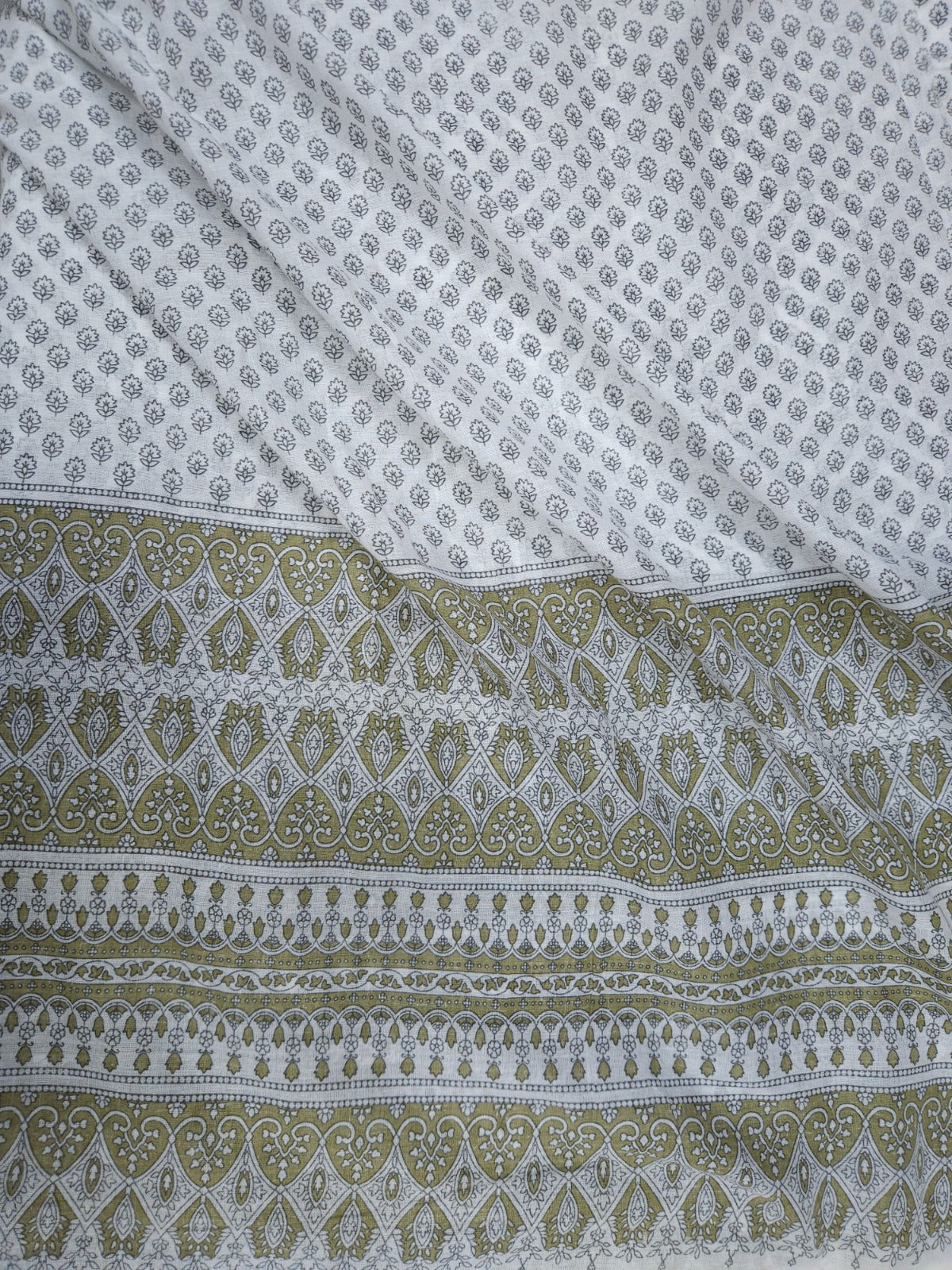 Premium Hand Block Border Cotton Mul Dupatta 2.5 Meter | Soft Printed Designer Dupatta