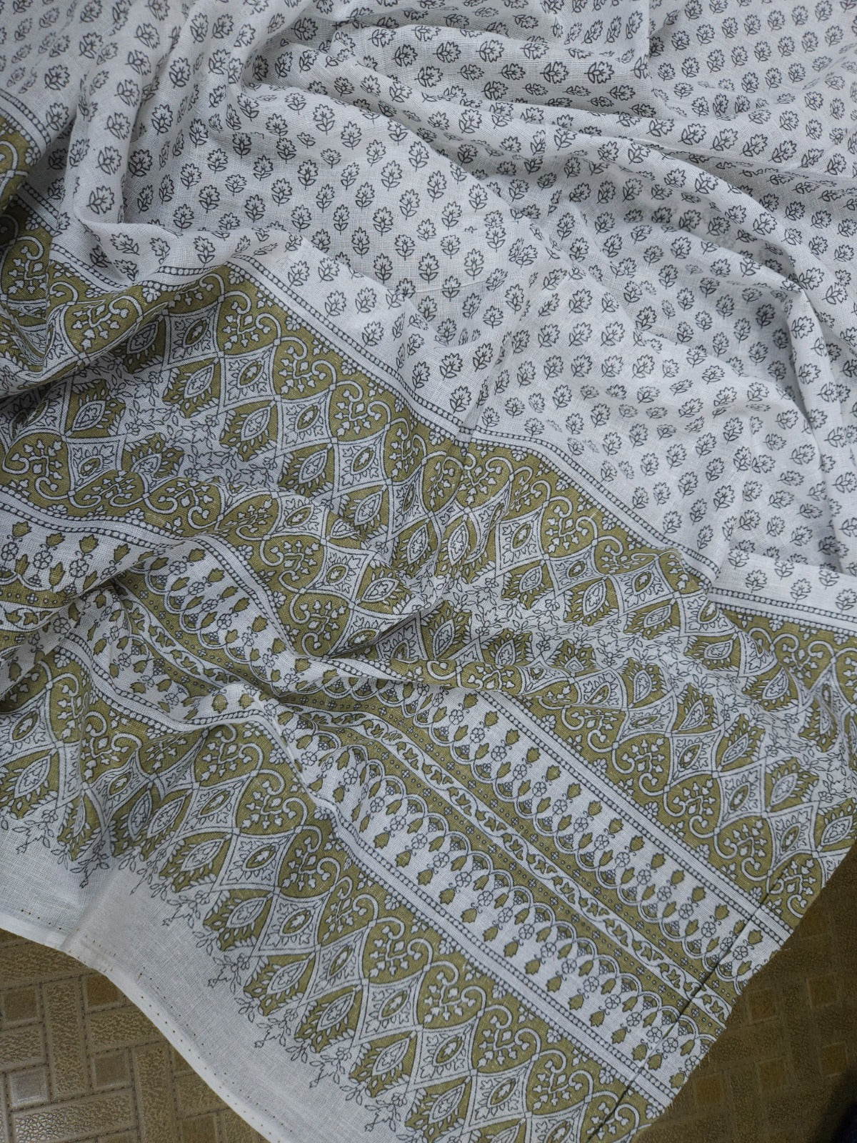 Premium Hand Block Border Cotton Mul Dupatta 2.5 Meter | Soft Printed Designer Dupatta