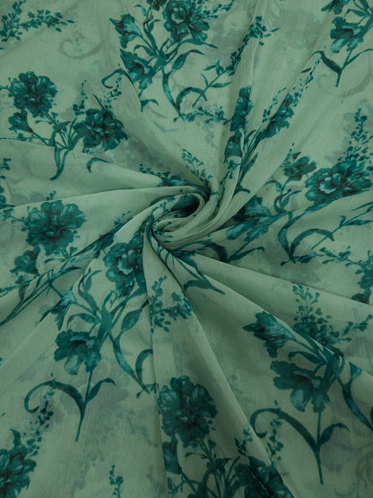 Premium Floral Printed Chiffon Dupatta 2.5 Meter | Soft Lightweight Designer Dupatta
