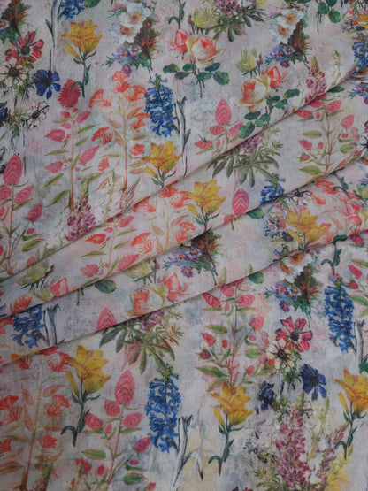 Vintage Garden Floral Printed Chiffon Dupatta