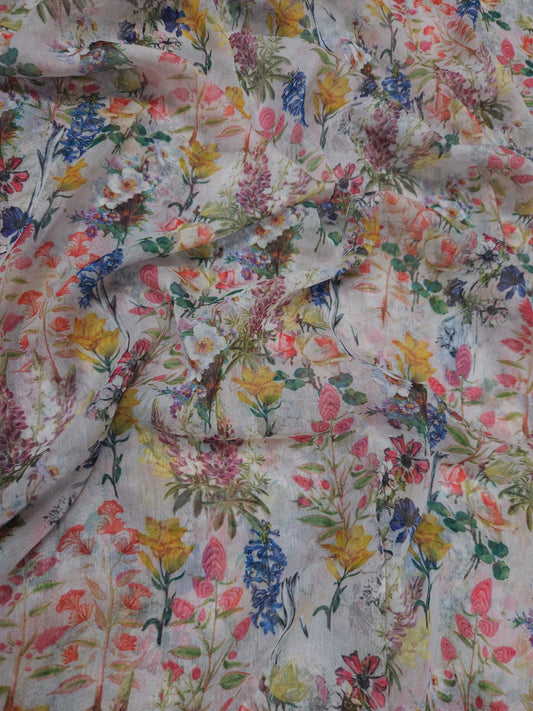 Vintage Garden Floral Printed Chiffon Dupatta