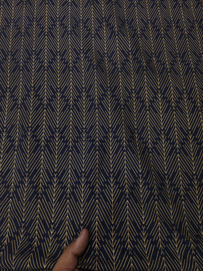 Premium Cotton Silk Printed Chevron Fabric 44 Inch Width