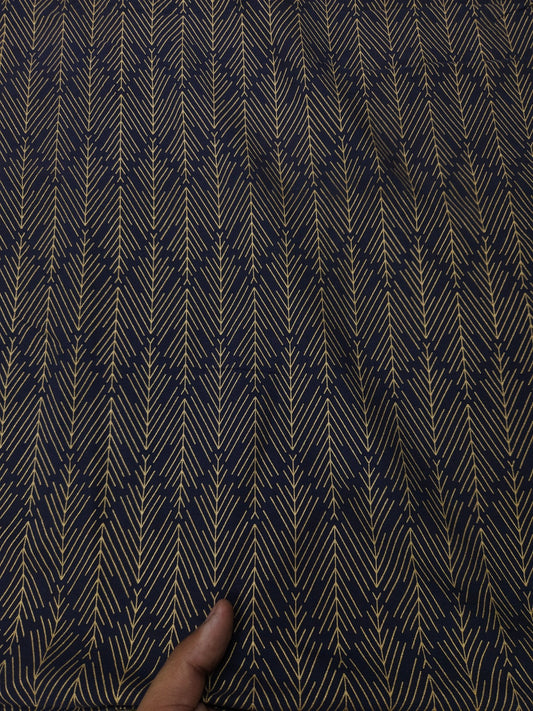 Premium Cotton Silk Printed Chevron Fabric 44 Inch Width