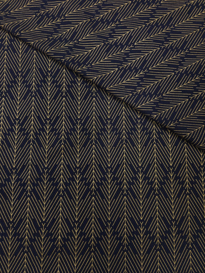 Premium Cotton Silk Printed Chevron Fabric 44 Inch Width