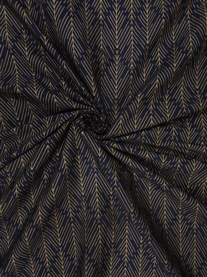 Premium Cotton Silk Printed Chevron Fabric 44 Inch Width