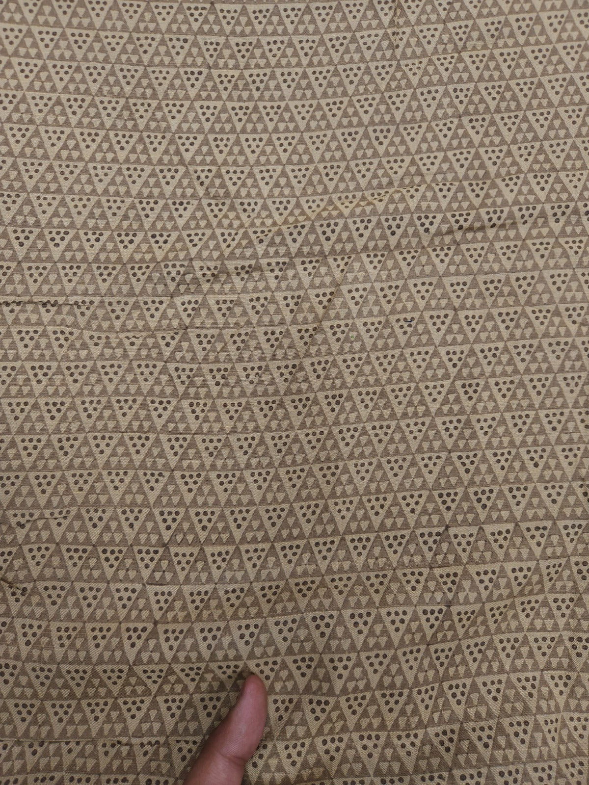 Cotton Silk Printed Geometric Triangle Fabric 44 Inch Width