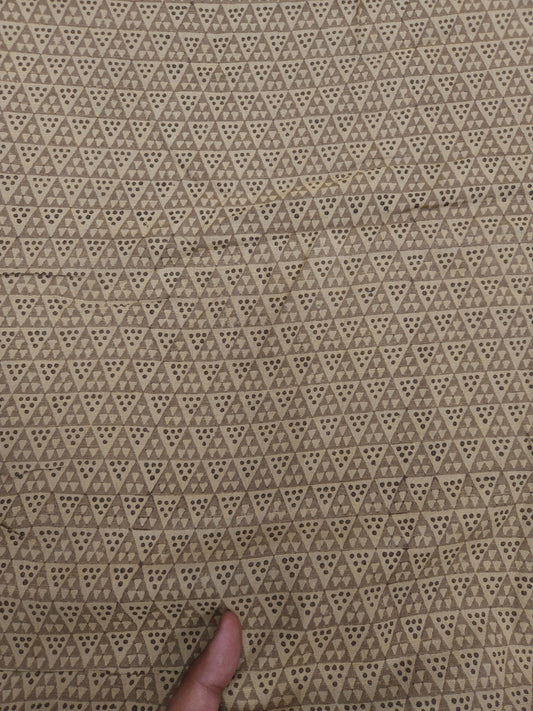 Cotton Silk Printed Geometric Triangle Fabric 44 Inch Width