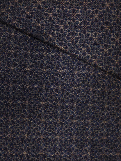 Cotton Silk Printed Floral Geometric Fabric 44 Inch Width