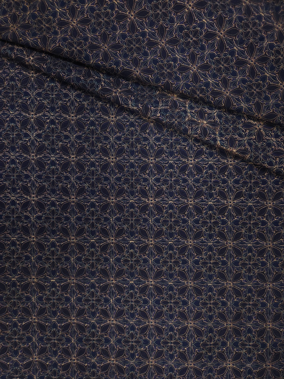 Cotton Silk Printed Floral Geometric Fabric 44 Inch Width