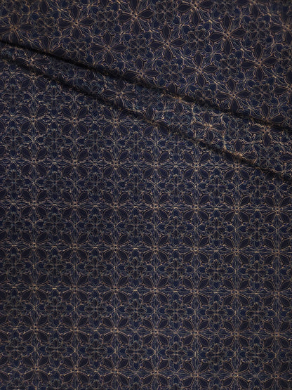 Cotton Silk Printed Floral Geometric Fabric 44 Inch Width