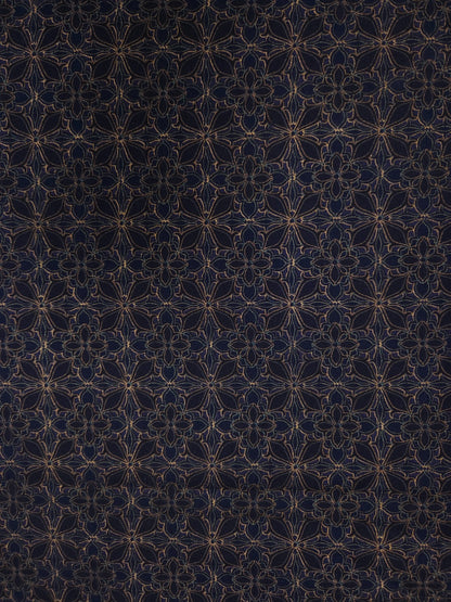 Cotton Silk Printed Floral Geometric Fabric 44 Inch Width