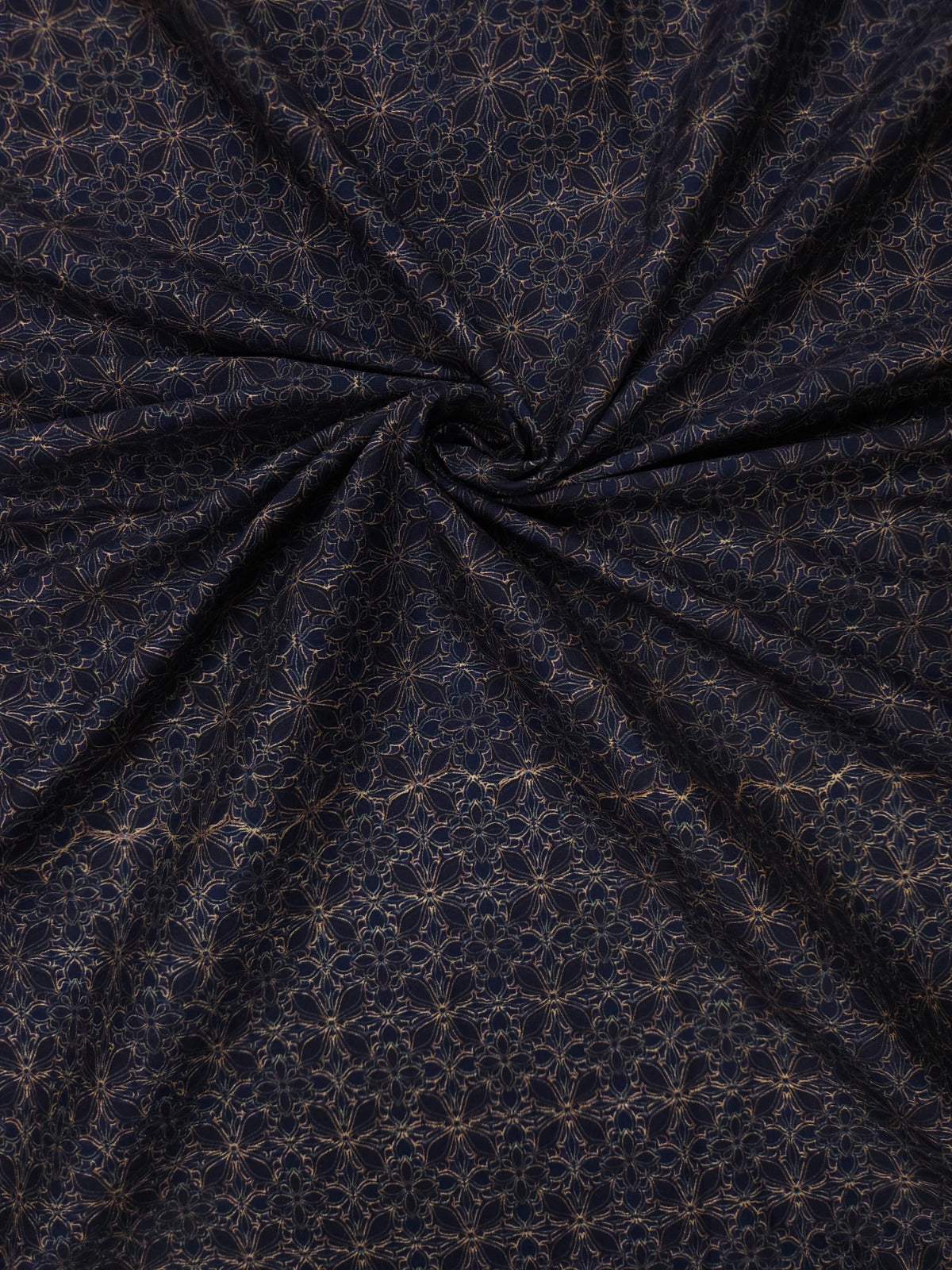 Cotton Silk Printed Floral Geometric Fabric 44 Inch Width