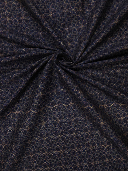 Cotton Silk Printed Floral Geometric Fabric 44 Inch Width